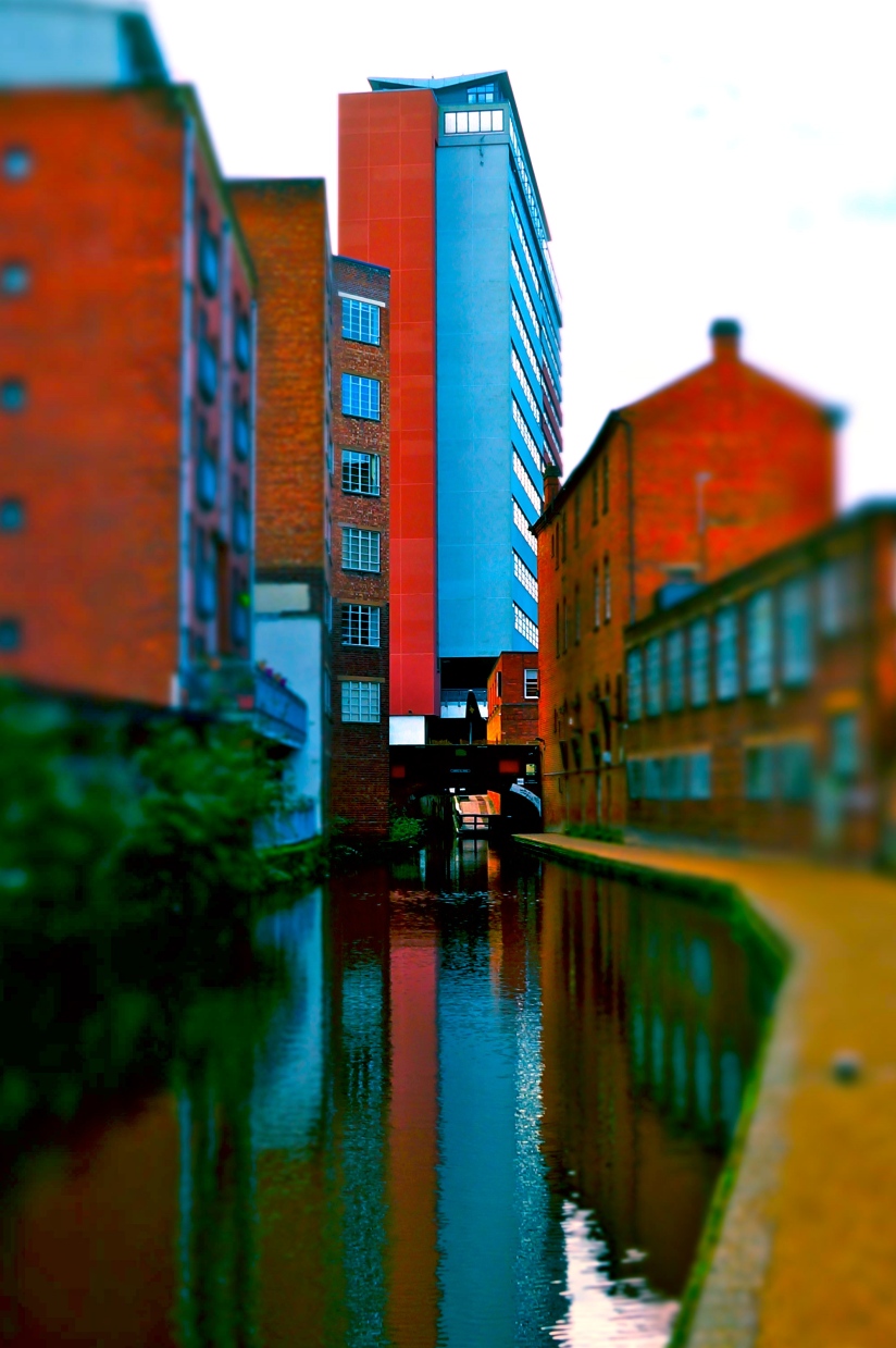 Water reflection on the canal at Ludgate Hill, Birmingham, UK. . . 
