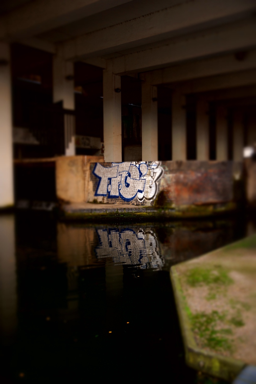 Graffiti underneath the Ludgate Hill canal, Birmingham, UK. . . 